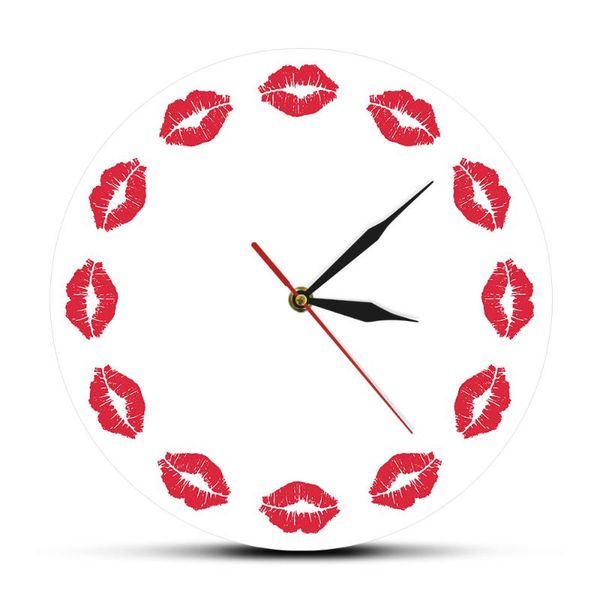 

wall clocks beautiful beauty red pink lips clock makeup girl lipstick creative home decoration gift