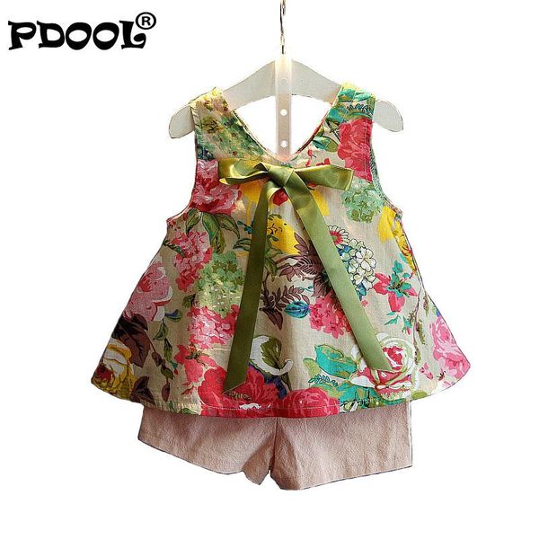 

clothing sets summer baby girls clothes flower princess sleeveless vest dress short pant 2pcs set toddler girl suit child kids outfit a286, White