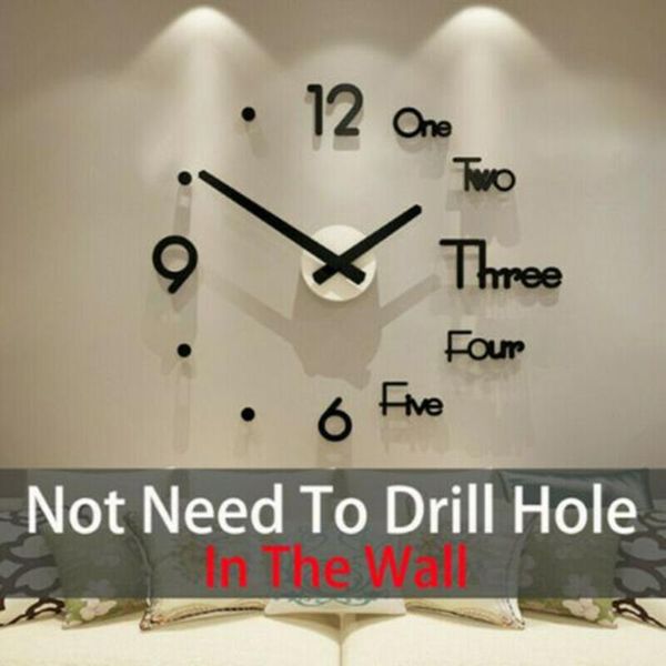

wall clocks office clock living room 3d sticker decal self adhesive punch free