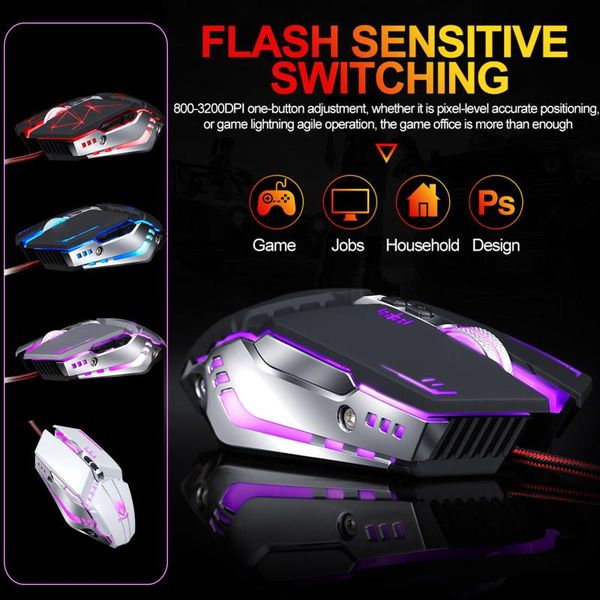 

a4tech bloody v 7 usb 3d wired mice 3200dpi optical gaming mouse 7keys programming competitive computer for pc laptop