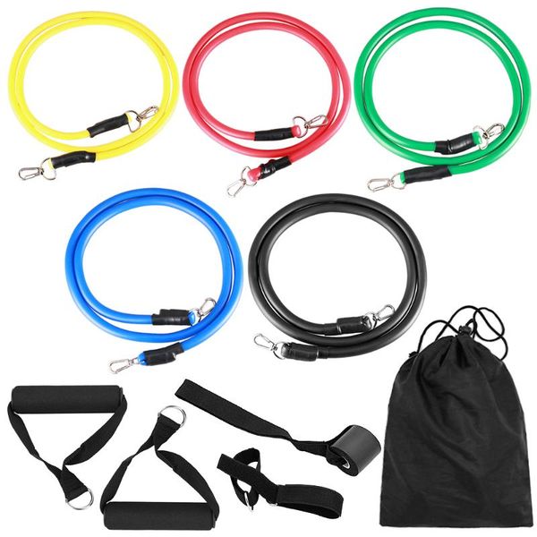 

11pcs/set pull rope fitness exercises resistance bands latex tubes pedal excerciser body training workout yoga elastic