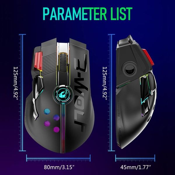

mice x7 x6 wireless rechargeable gaming mouse dual mode wired mechanical 12000 dpi