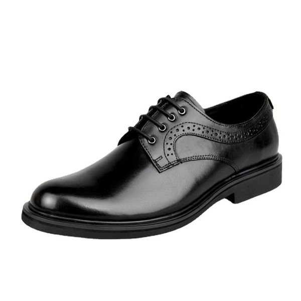 

men's shoes leather casual carved brock british lace up formal busins, Black