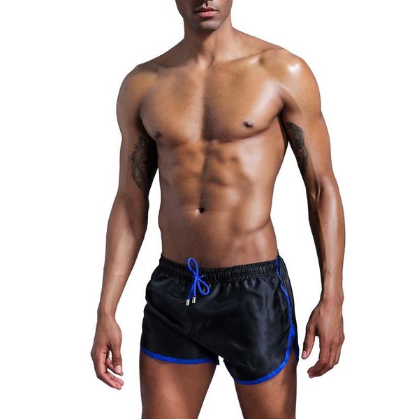 

men's swimwear mens plus size beach shorts swimming trunks solid low-waist swim boxer swimsuit male surf swimmwear fitness training pan