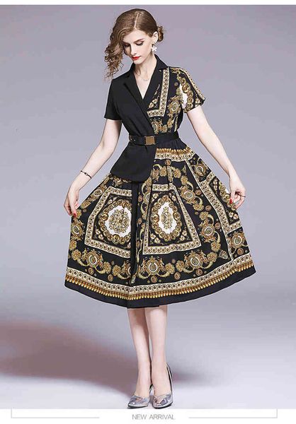 

european and american retro print temperament contrast color mosaic, Black;gray