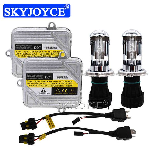 Skyjoyce Yeni 12 V 55 W Xenon H4 Bixenon Far Ampul Dijital Ince Balast 4300 K 6000 K 8000 K H4-3 HID Dönüşüm Kiti