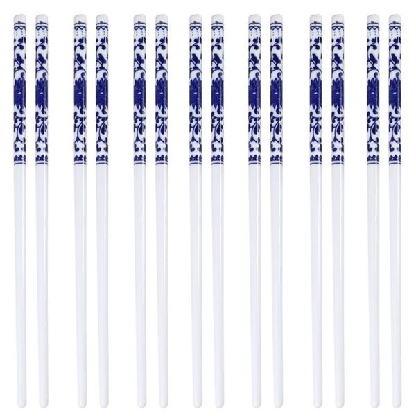 

chopsticks 10 pairs blue and white porcelain ceramic long chinese style tableware for home restaurant