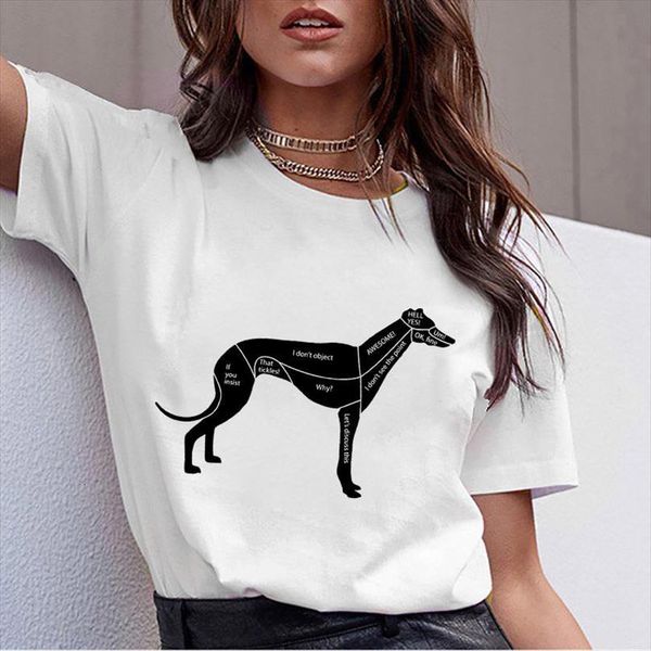 

dog printed and women men t shirt o neck short sleeve greyhound minimalist quotes womens anime cartoon tee, White;black