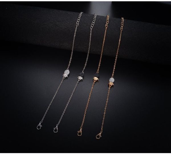 

link, chain pineapple bracelet and anklet gold color link bracelets for women men girls african hawaii guam micronesia, Black