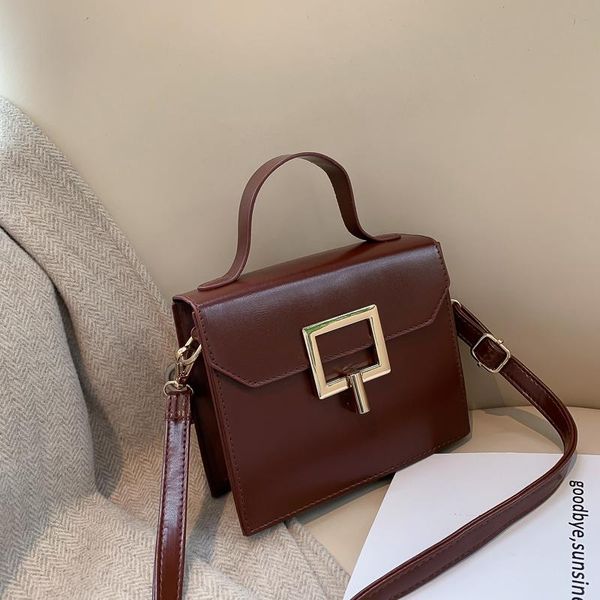 

evening bags retro fashion female tote bag 2021 pu leather women's designer handbag lock travel shoulder messenger