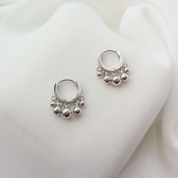 

s925 silver ball women's fashion round clip earrings for men and women, Black