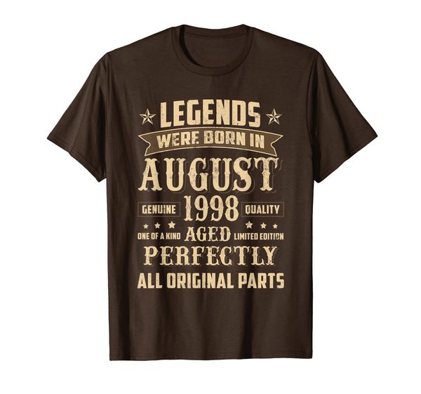 

august 1998 21st birthday gift 21 year old men women t-shirt, White;black