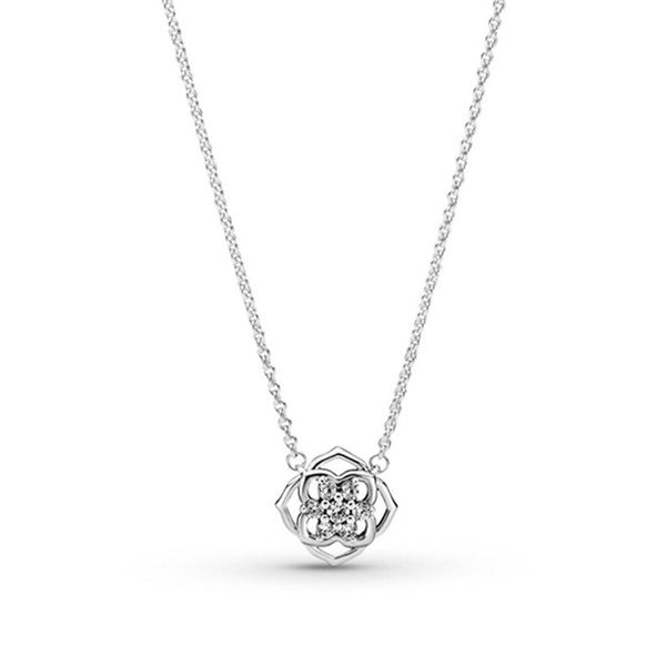 

new 2021 100% 925 sterling necklace silver quadrilateral fit diy original fshion jewelry gift 111