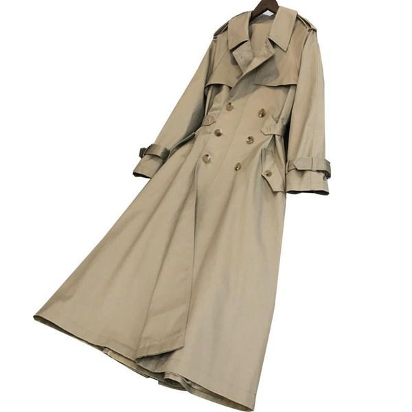 

women's jackets double-breasted khaki trench coat loose mori girl, Black;brown