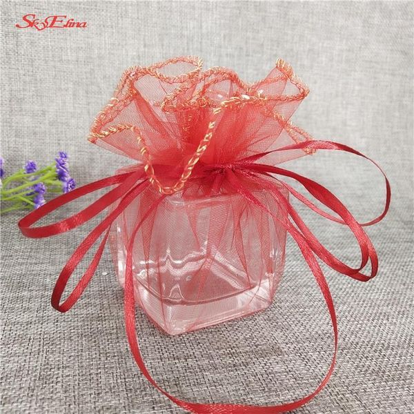 

gift wrap 50/100pcs 26-35cm organza bags jewelry packing drawable round birthday pouches sachet 5z1