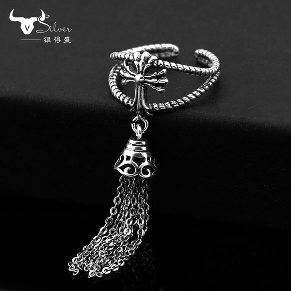 

party favor chrome/hearts rings cross trendsetter fashion opening female 925 sterling silver jewelry japan korea creativ