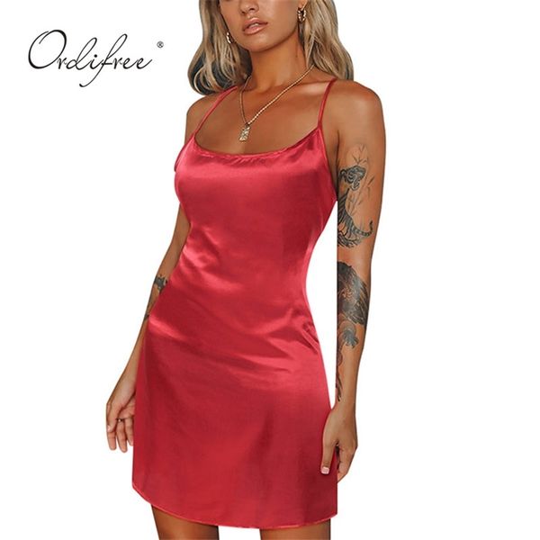 

summer women satin slip dress short solid spaghetti strap mini 210513, Black;gray