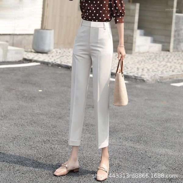 

overalls thin gray suit pants professional trousers for ms straight ol nine minutes of show pipe women's & capris, Black;white