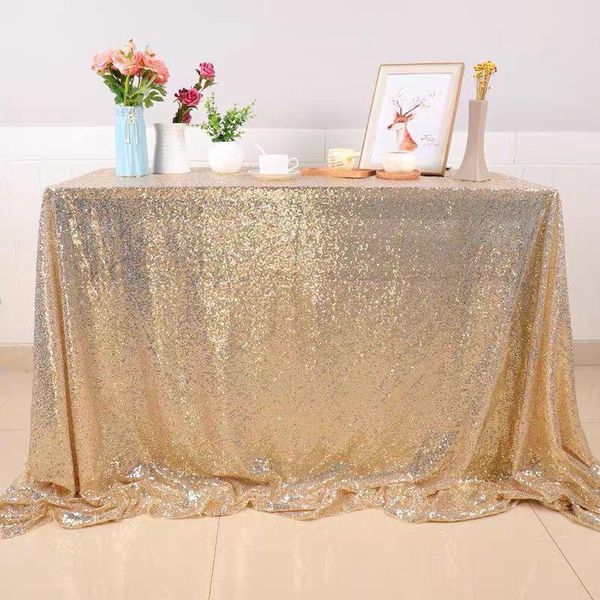 

table cloth 1pcs sequin party tablecloth champagne/rose gold/silver cover glitter rectangle&round for wedding home decor
