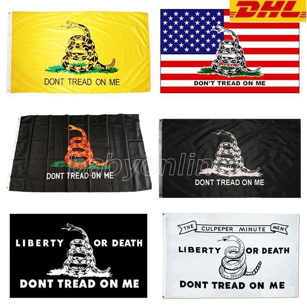

dhl dont tread on me snake 90*150 trump flag 3*5 feet 2024 usa presidential election flags garden banners