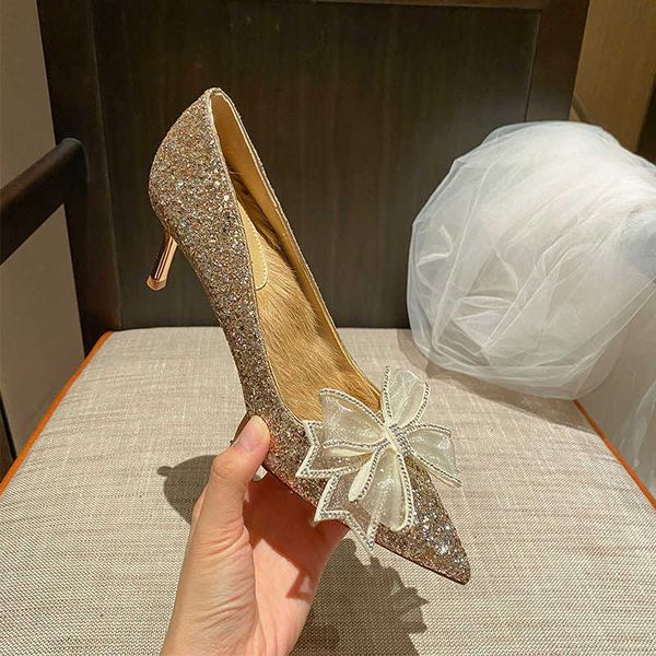 

women's sandals 829-2 pointed heel's thin heels autumn 2022 french high sense xiuhe wedding drs annual meeting single shoes, Black