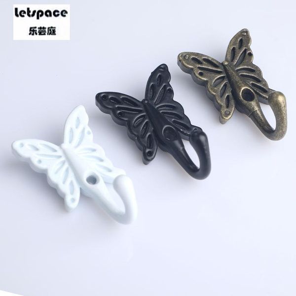 Badzubehör-Set Europäische Vorhangwandhaken Eisenhaken Schmetterling Bronze Taschenschlüssel Retro Weiß Schwarz Smallhooks