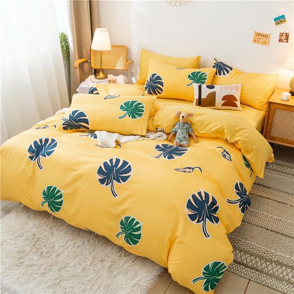 

bedding sets tree duck monstera home textile duvet cover bed sheet pillow case single double  king for set