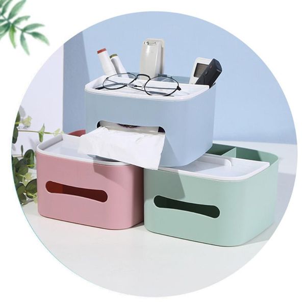 

multi-function plastic tissue box phone shelf conditioner remote control holder home office storage boxes dispenser & napkins