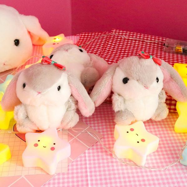 

keychains cute lop eared student super plush toy creative bag pendant, Silver