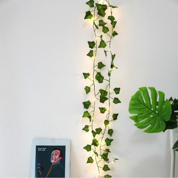 

decorative flowers & wreaths 2m 20led artificial plants leaves garland vine fake foliage string light garden home decor wedding decoration a