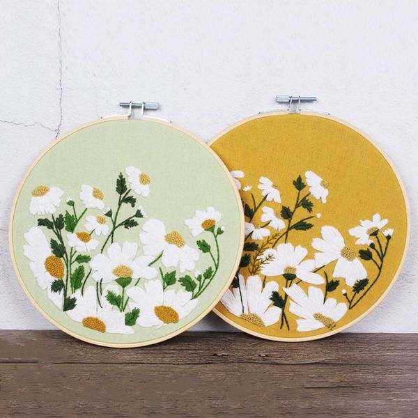 

other arts and crafts beginner diy stamped embroidery starter kit colorful flowers plants pattern cloth threads tools decor artwork