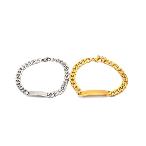 

charm bracelets men women bracelet jewelry fine cuban links & chains stainless steel silver and gold color br05162, Golden;silver