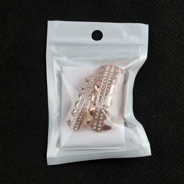 

hip hop decorative teeth set with rose gold plated canine drill, Silver