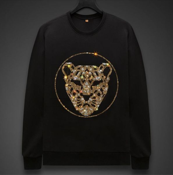 

men's hoodies & sweatshirts the winter hoodie drilling crew neck turtleneck slim cotton selling, Black