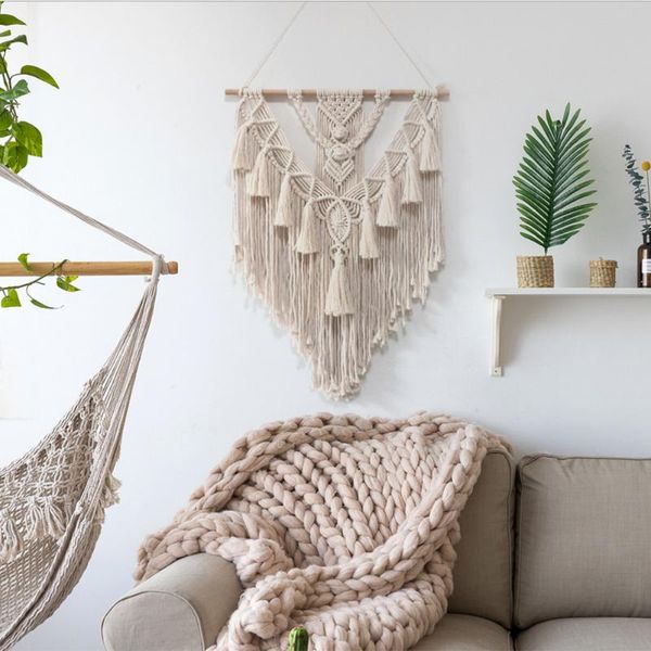 

tapestries macrame wall hanging tapestry decor bohochic bohemian woven home decoration 55x70cm for drop landmark