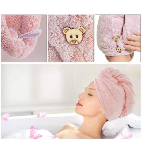 

towel woman microfiber bath hair dry quick drying lady fleece for adults man turban head wrap bathing tools