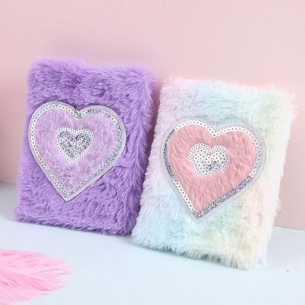 

plush cartoon cute diary book notebook notepad paper notepads, Purple;pink