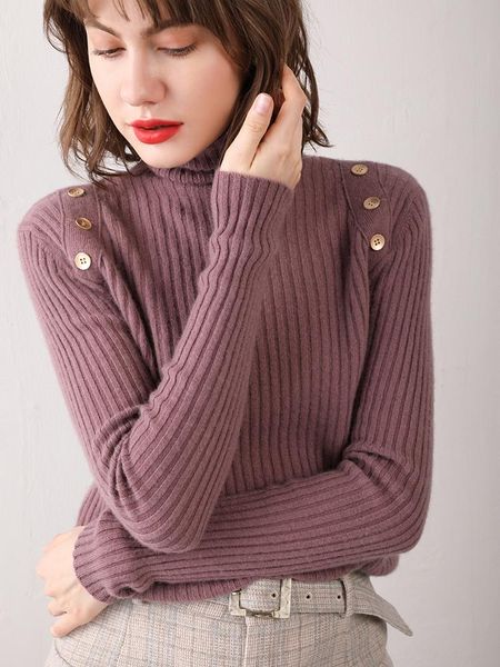 

women's sweaters cashmere sweater korean version of solid color pullover short slim thick button pile collar knit bottoming shirt, White;black