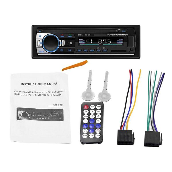 

bluetooth autoradio car stereo radio fm aux input receiver sd usb 12v in-dash 1 din mp3 multimedia player audio