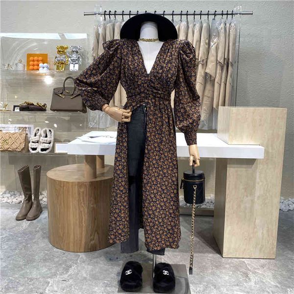 

dresses nicho deluxe light design temperament bending waist flower dress deep style bubble sleeves on the knee dressed, Black;gray