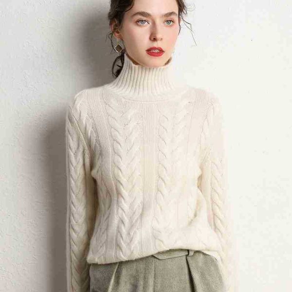 

women's two piece pants autumn and winter women's thick cashmere sweater fashion pure jacket reu6, White