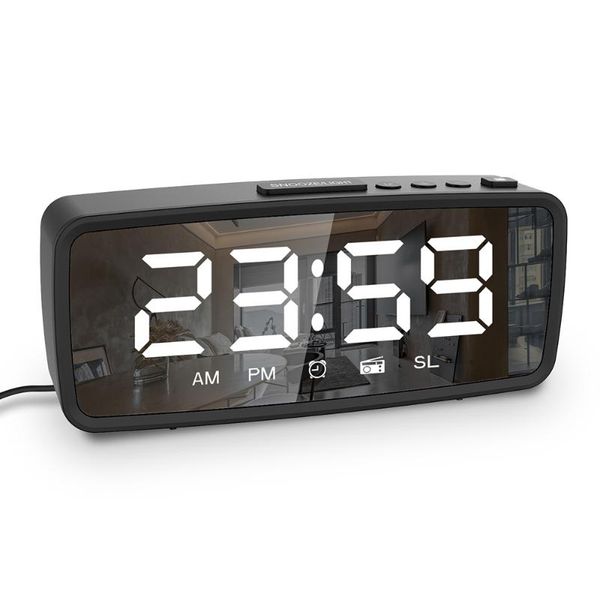 

other clocks & accessories digital alarm clock radio usb charging port lcd display backlight adjustable volume
