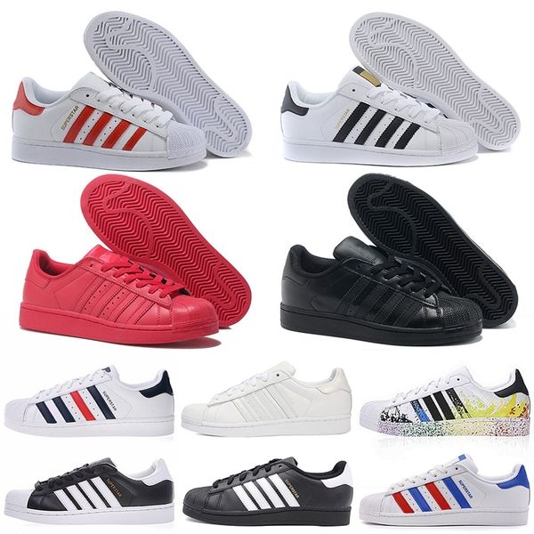 

new arrival designer superstar men casual shoes fashion supertars women 80s pride flat sneakers white red triple black 36-45