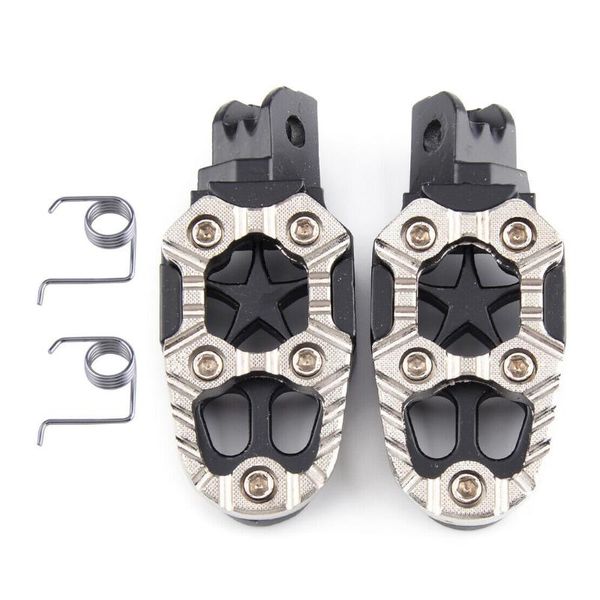 

pedals universal 2pcs 8mm metal motorcycle foot rests footrests peg pedal with spring off-road moto car-styling accessories