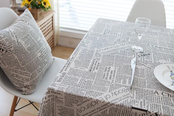 

table cloth retro spapers pattern decorative cotton linen tablecloth dining cover for kitchen home decor