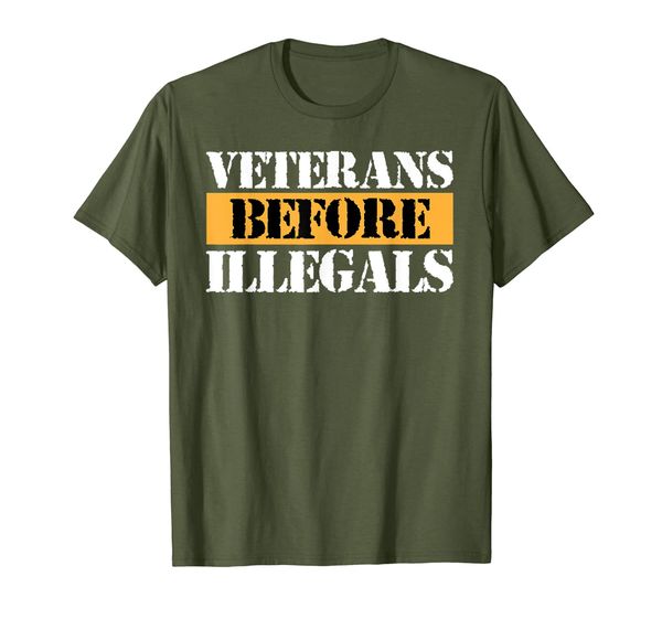 

veterans before illegals memorial veterans day support shirt, White;black