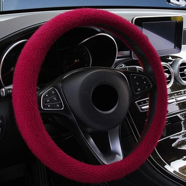 

steering wheel covers plush cover soft warm winter 37-38cm anti slip case accessories car