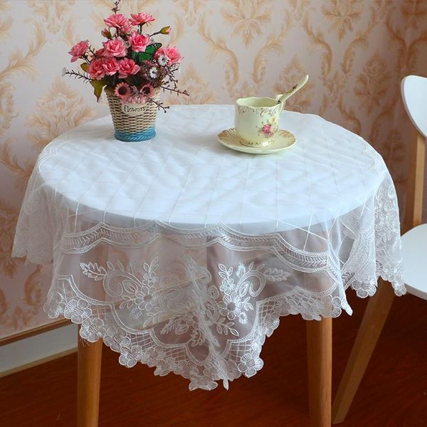 

white sequin square tablecloth embroidery lace kitchen tea coffee table cover cloth christmas home party wedding decor