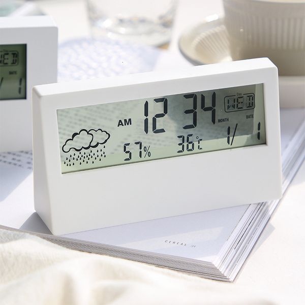 

simple weather date temperature display luminous lazy alarm clock decoration gift electronic thermometer and