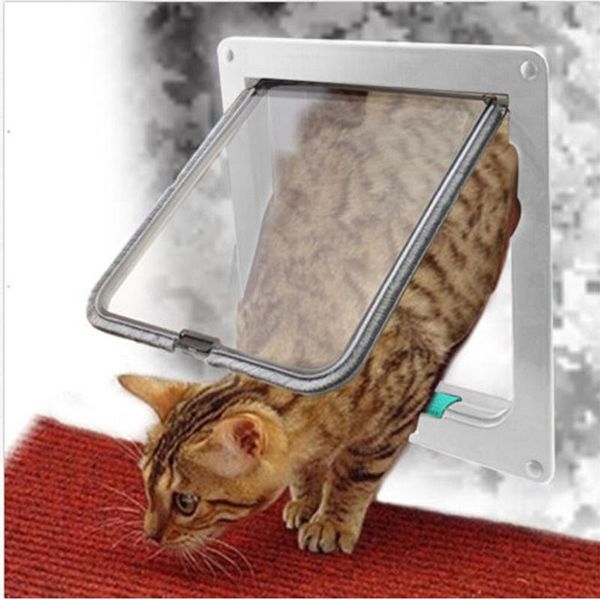 

cat carriers,crates & houses safe pet door dog with 4 way locks plastic gate secaring flap for animals small supplies